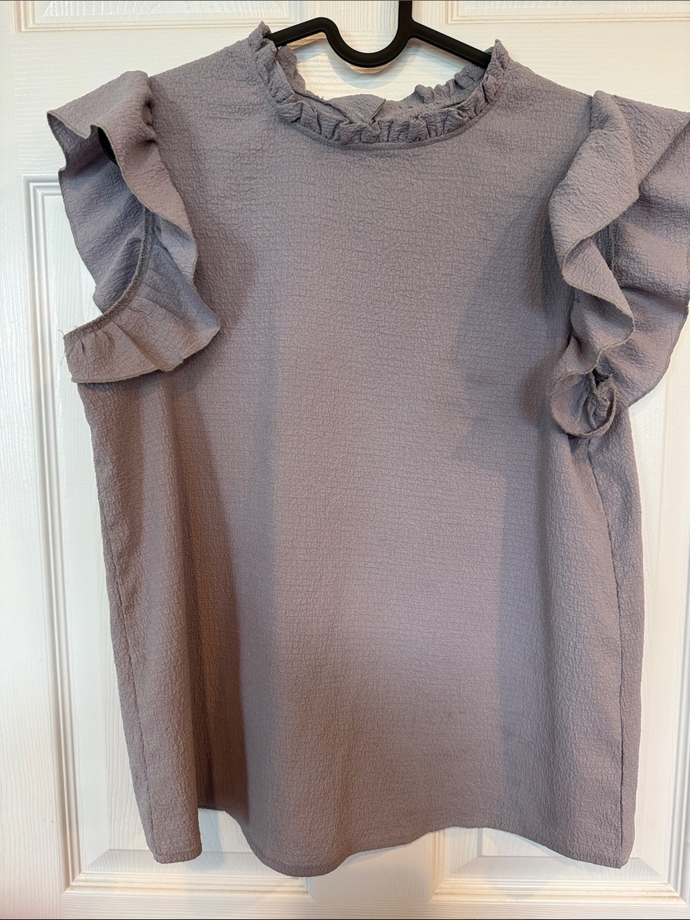 SHEIN Lilac Ruffle Sleeve Blouse